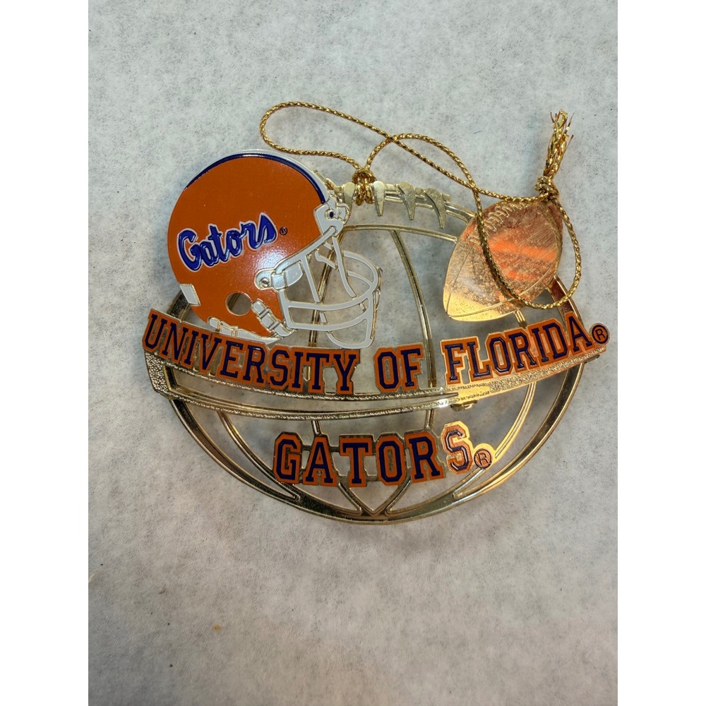 Baldwin 2003 University of Florida Gators Football Brass Ornament‎ Gold Tone 24k